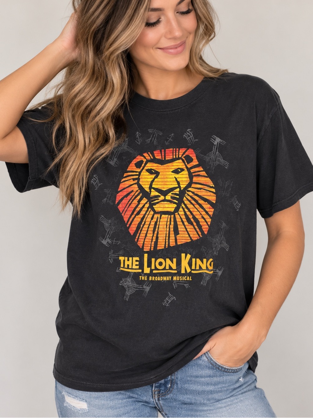 Disney The Lion King Broadway Musical Graphic Tee Women’s L Black